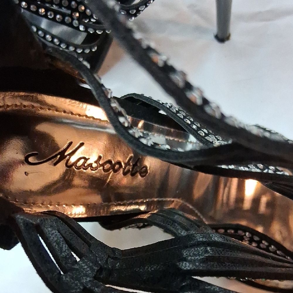 Chic Black Rhinestone Heels - Picture 7 of 14